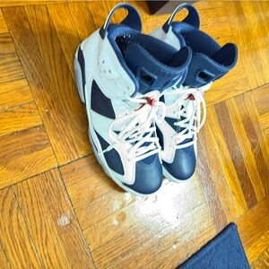 Navy and White High-Top Sneakers